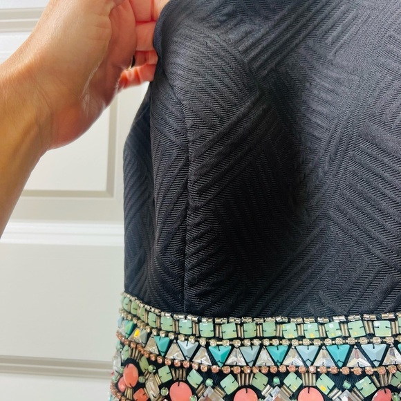 Rachel Allan Black Maxi Dress with Multicolor Waist - Picture 7 of 15